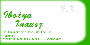 ibolya knausz business card